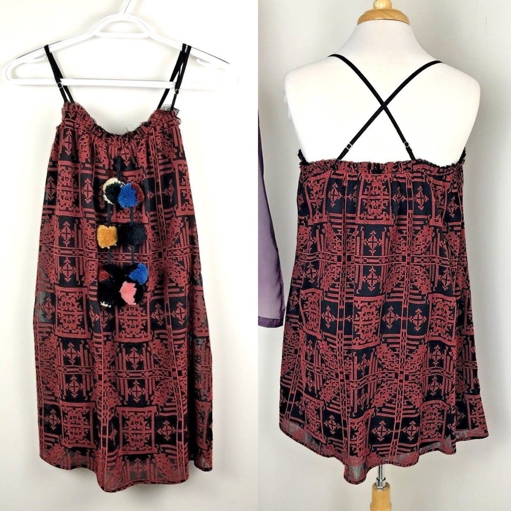 RED CARTER Embroidered Boho Calypso Cover Up Dress